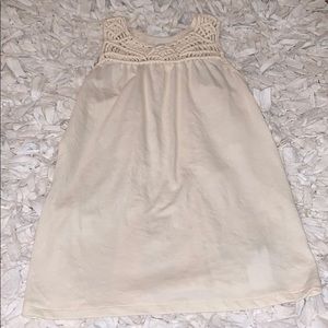 Cream kids dress tank top with fringe top